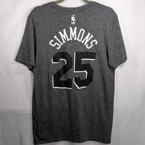 Nike Philadelphia 76ers Ben Simons Gray T Shirt Mens Size M Short Sleeve - Picture 3 of 5